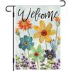 Welcome Yard Flag Featuring a Spring Floral Design, Measuring 12 by 45.72 Cm, Double-Sided for a Vertical Display, Perfect for Farmhouse Decor In Outd