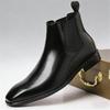 2026 Fashionable New Designer Winter Patent Leather Cowboy Chelsea Ankle Boots High Tops For Men All Match Shoes Zapatos Hombre