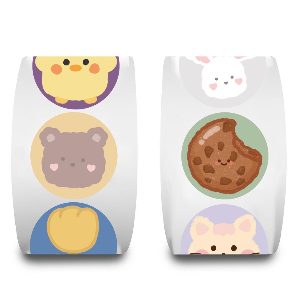 500PCS Korean Cartoon Style Roll Stickers Notebook Fashion Laptop Luggage Cartoon  Personalized Coffee Phone Art Sticker