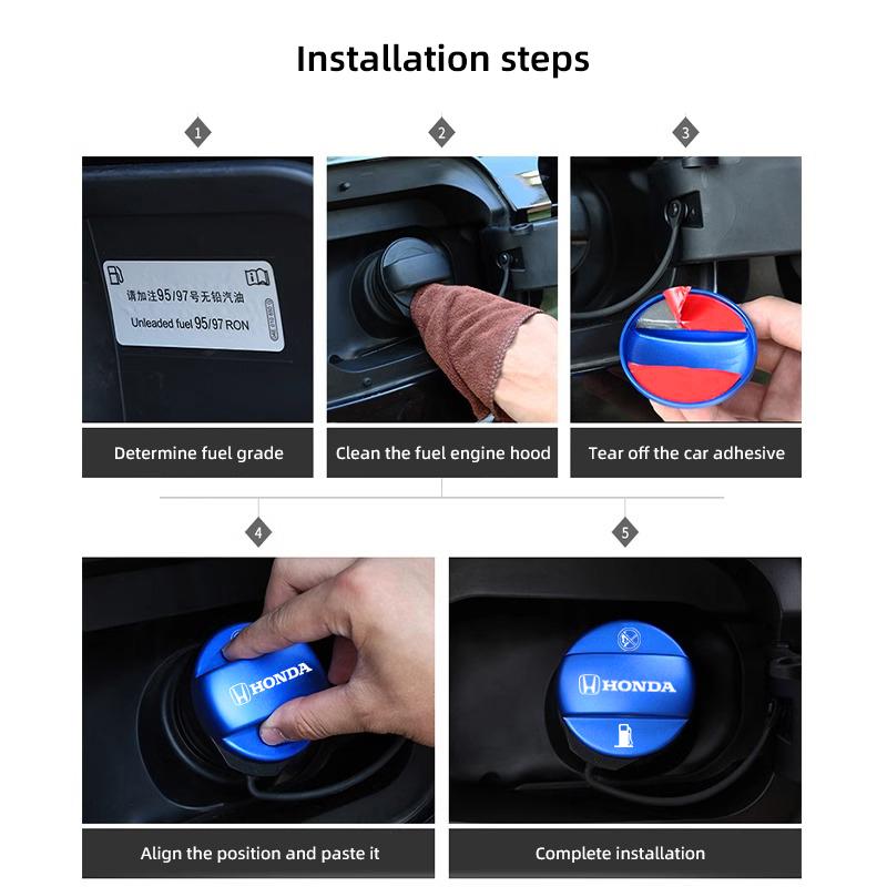 Honda Car Logo Fuel Tank Cap Protection Cover Accessories For Honda Civic Accord Fit Jazz Pilot CRV Odyssey Passport Shuttle HRV