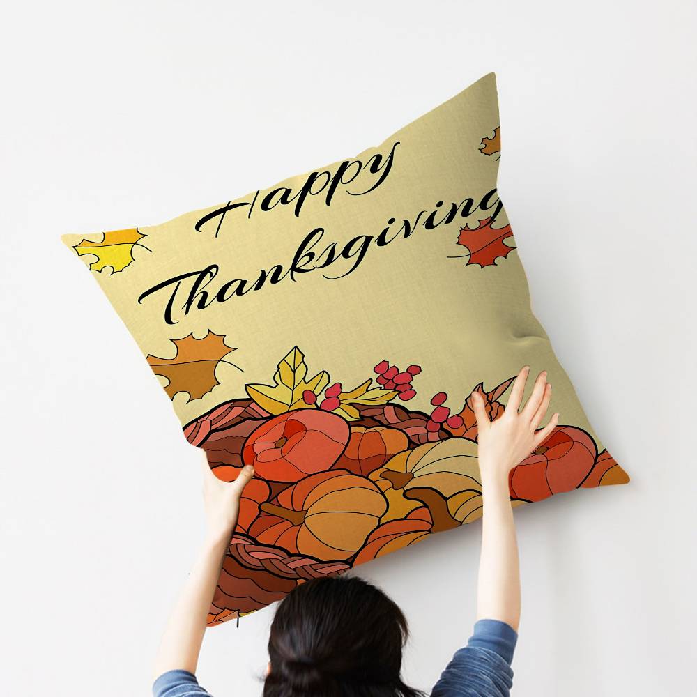 

Autumn Harvest Festival fall leaf Pillowcases Home Bedding Decorative Pillow Cover Wedding Super Soft Pillow Case 12x12Inch