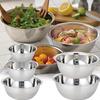 3 Pcs Stainless Steel Bowl 19x19x5cm Mixing Bowl With Measurement Marks Cooking 0.8L/1.2L/2L Kitchen Tableware Salad Bowls