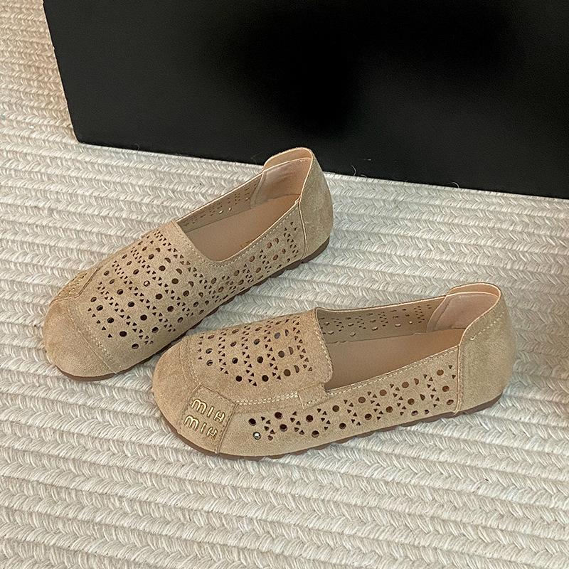 Lässige vielseitige Einzelschuhe Damen Frühling 2025 Explosion Ein-Pedal Boken Oma-Schuhe flach Mary Jane Doudou Schuhe