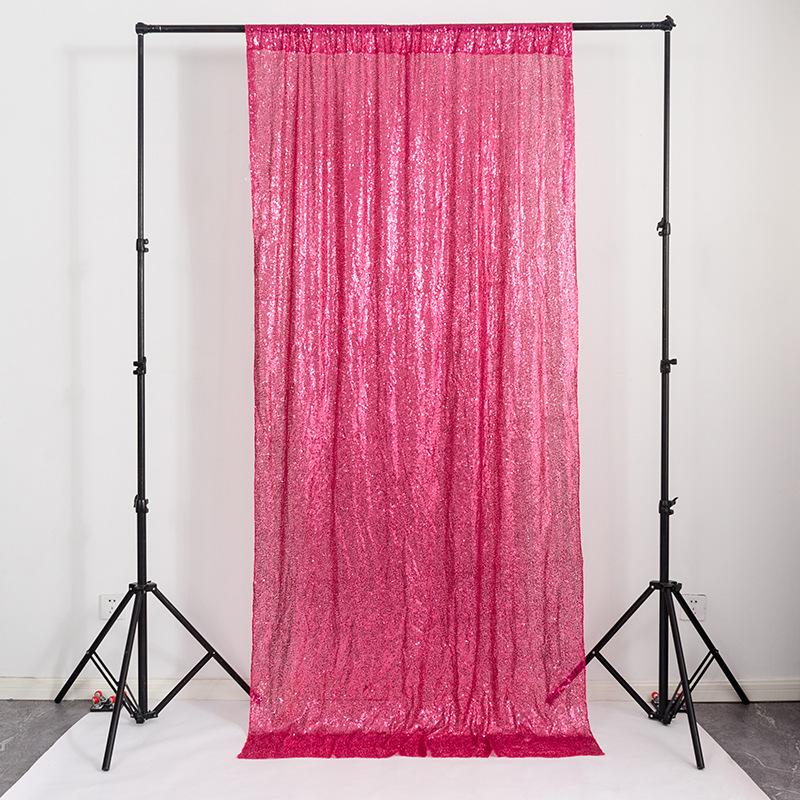 1PC Pink Sequin Backdrop Curtains 2FTx8FT for Wedding Decoration Baby Shower Christmas Halloween Birthday Party Background Drape