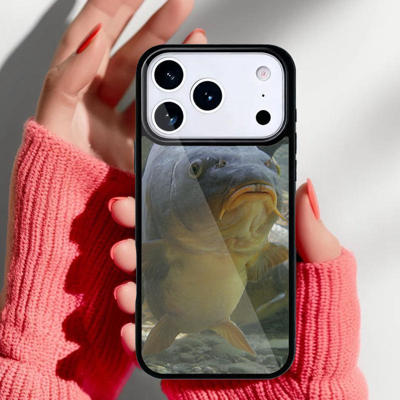 

Fish Fishing Carp Funny Phone Case for iPhone 17 16 15 14 13 Pro Max Back Cover for 12 11 Pro Coque iPhone 14 Pro