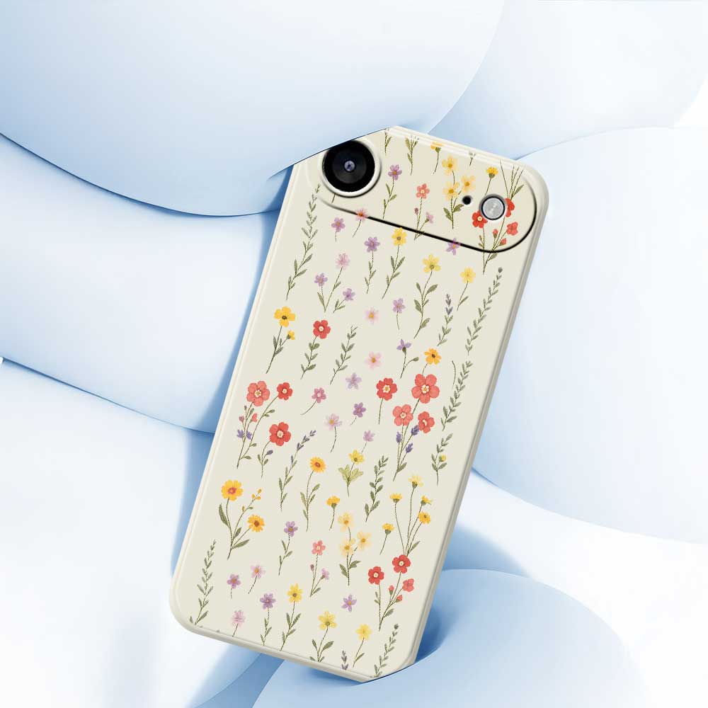 For iPhone 17 Air Case Flowers and Grass Pattern Printing Straight Edge TPU Phone Back Cover