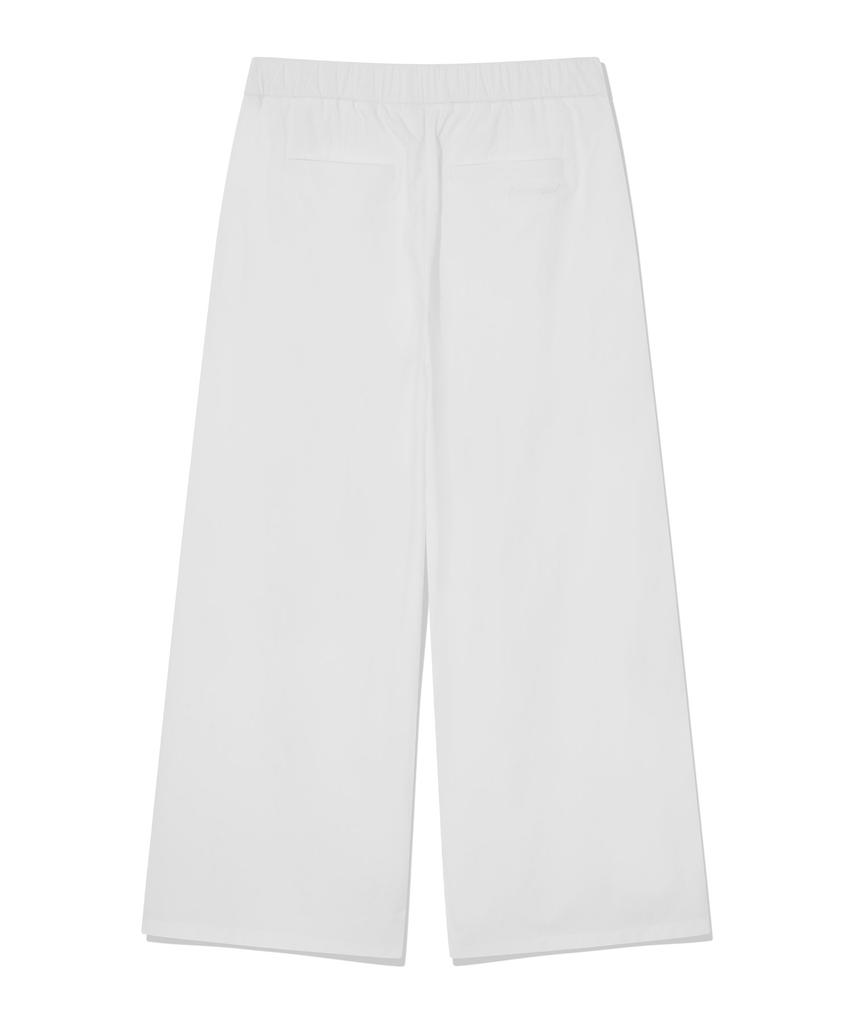 COVERNAT WOMAN Double-Pleat Elastic Waist Wide Pants White