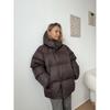 Womens Loose Solid Hooded Thick Padded Warm Winter Jacket