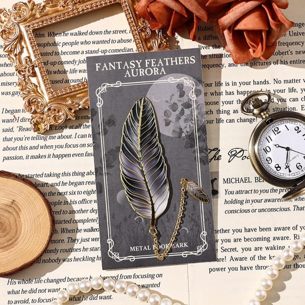 Vintage Feather Metal Bookmark Feather Book Page Marker Vintage Feather Bookmark Reading Supplies