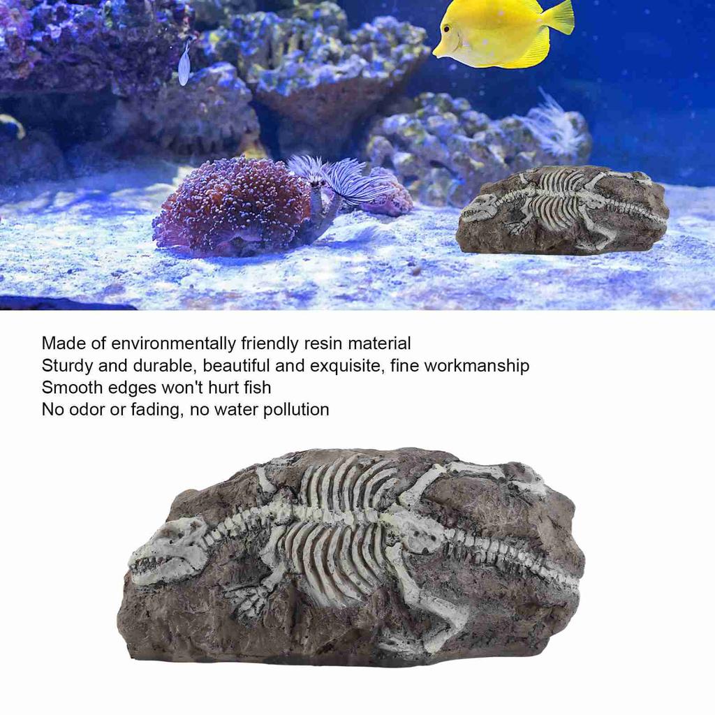 Aquarium Dinosaur Reliquiae Decoration Reptile Resin Dinosaur Reliquiae Rock   for Fish   Aquarium