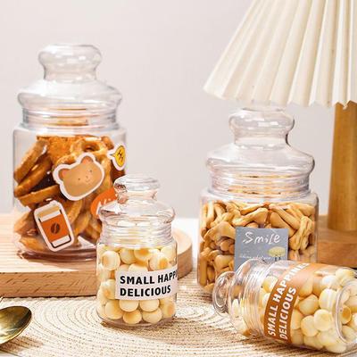 1Pc Plastic Snack Storage Container Transparent Candy Jars Reusable Cookie Food Container Countertop Organizer