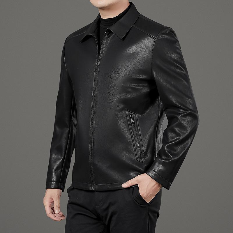 High-end Autumn and Winter Genuine Leather Jackets Spring and Autumn Coats Business Casual Men's Sheepskin Washed Leather Jackets