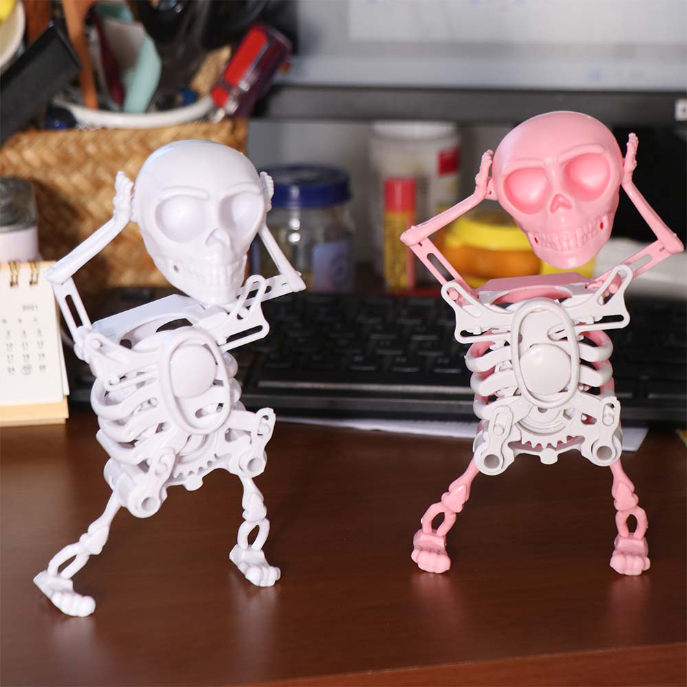 Plastic 3D Print Shaking Skull Doll Simulation Spring Clockwork Toy  Outdoor