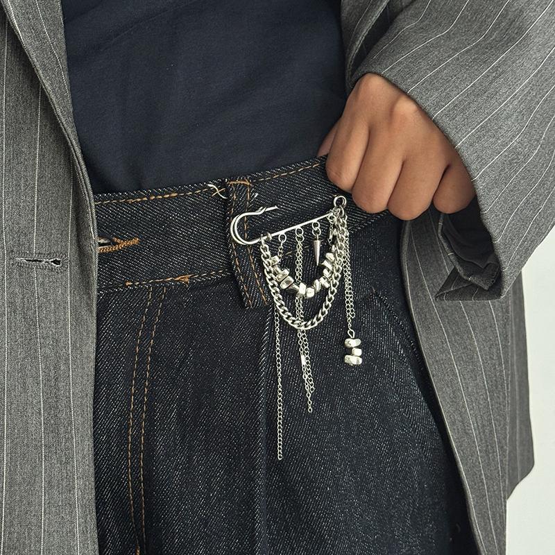 Chain Tassel Brooch for Women Handmade Beaded Pin Fashion Jewelry Accessory for Dresses Party Gift A2