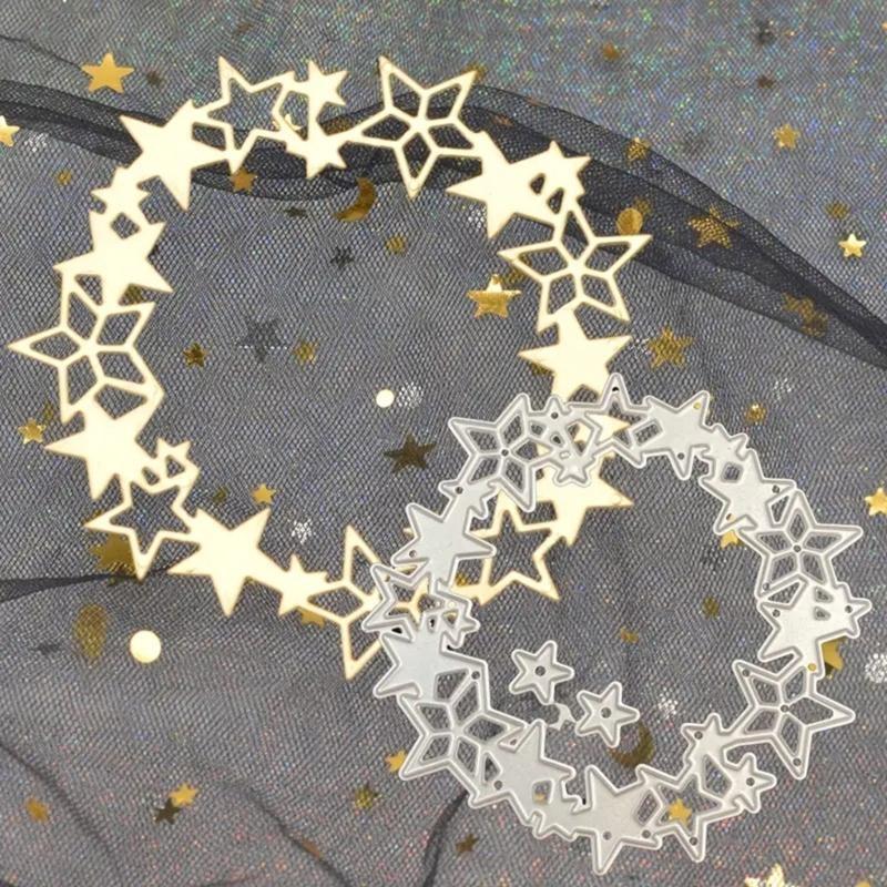 Circle Star Frame Cutting Dies Carbon Steel Die Cuts Embossing Stencils for Photo Scrapbooking Card Making Decorations