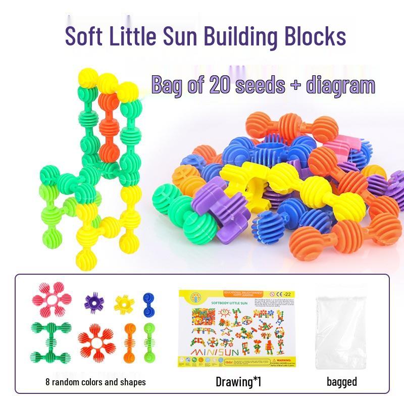Enlightenment Toys Sunflower Snowflake Building Blocks - Logic & Creativity Puzzles for Kids