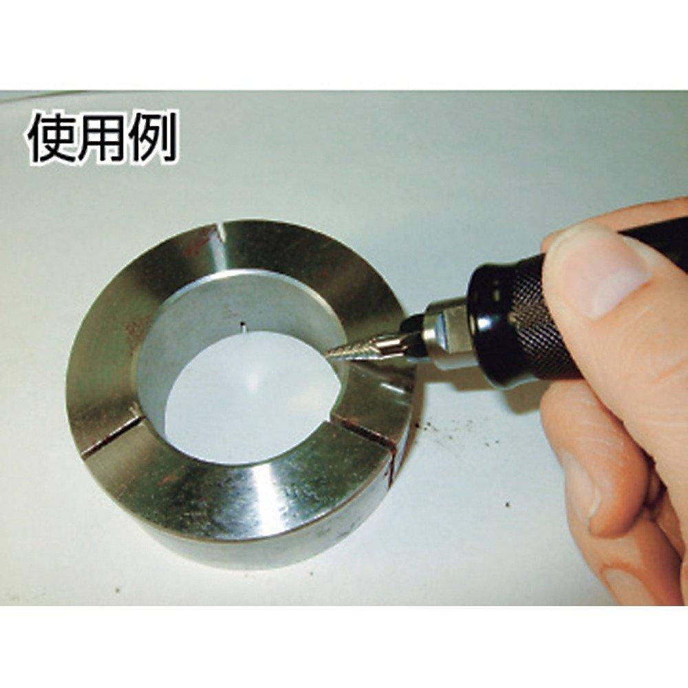 TRUSCO TB7C080 Carbide Tapered Round X 22mm Blade Length X 6mm Double Cut Burr, Tip, 8 Shaft,