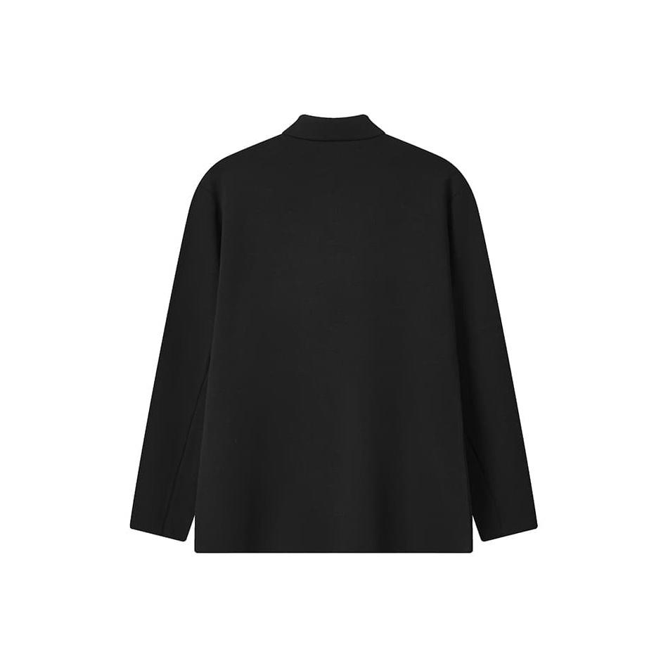 Fila Blue Casual Simple Soft Comfortable Half-Zip Knit Long Sleeve T-Shirt Men Tops F11M542214F-BK