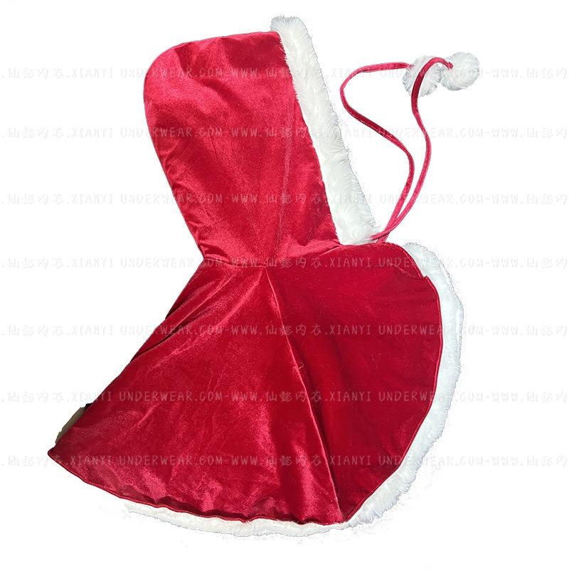 Roter Plüsch-Weihnachtsumhang mit Kapuze Winter-Weihnachtsschal Rotkäppchen Erwachsenenumhang