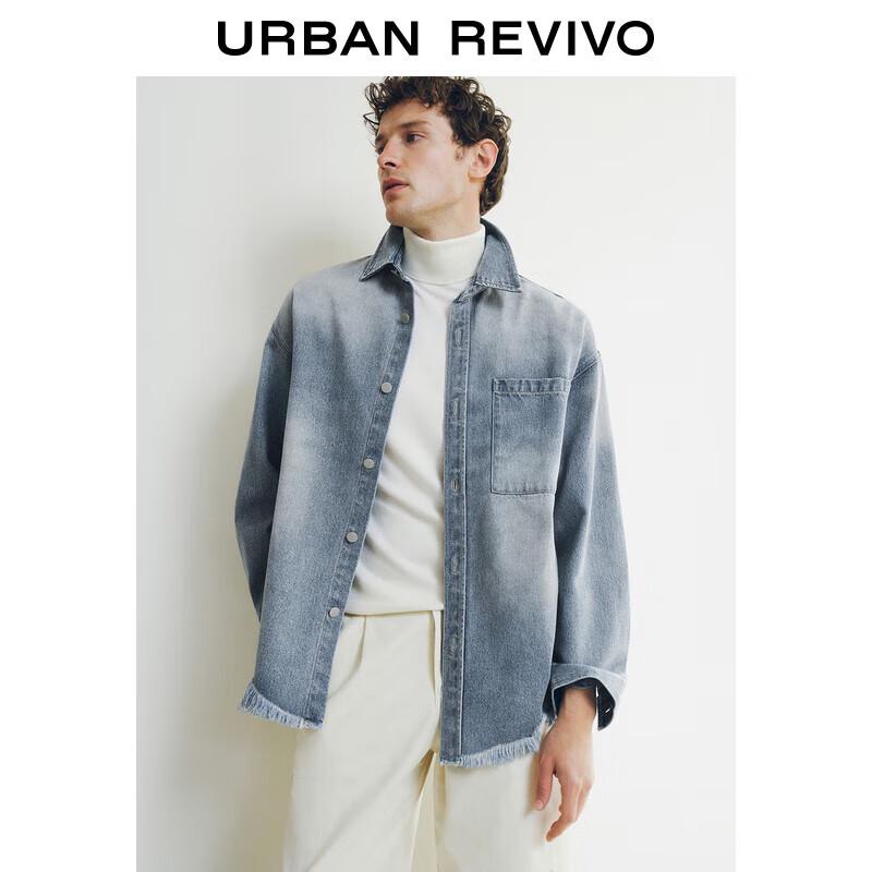 UR Men s Frayed Edge Ultra Loose Denim Shirt L (XL-XXL)