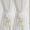 2PCS Adjustable Pearl Curtain Buckle Beautifully Curtains Tie Rope Camellia Curtain Tieback  Home