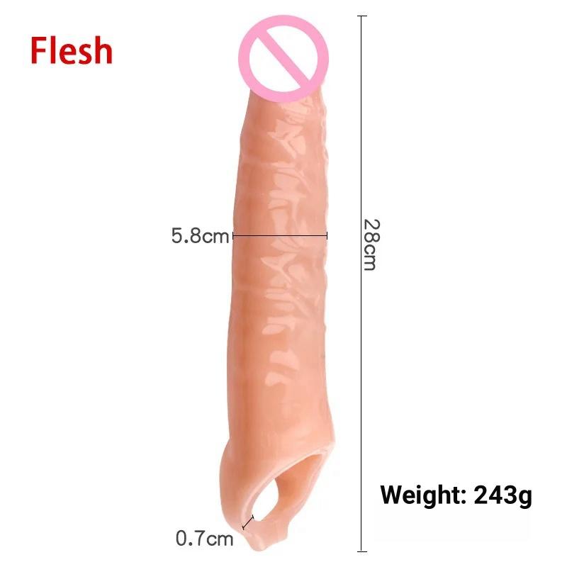 XXL 28cm Penishülle für Männer Penisvergrößerung Produkt Extender Hülle Silikon Sex Werkzeug Spielzeug Capa Peniana Dildo Hombre Funda Big Pene