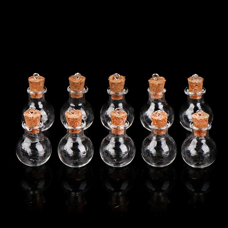 Lot de 10 Petites Bouteilles en Verre Bouteilles Transparentes Mini Bouteilles à Souhaits Avec Bouchons en Liège Mariage Noël Anniversaire Fête Bricolage Artisanat
