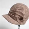 Ribbed Knit Equestrian Cap Fleece Lining Unisex Style Perfect For Daily Commute And Sports
