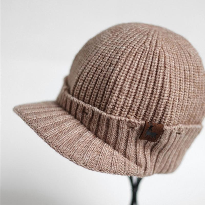 Ribbed Knit Equestrian Cap Fleece Lining Unisex Style Perfect For Daily Commute And Sports