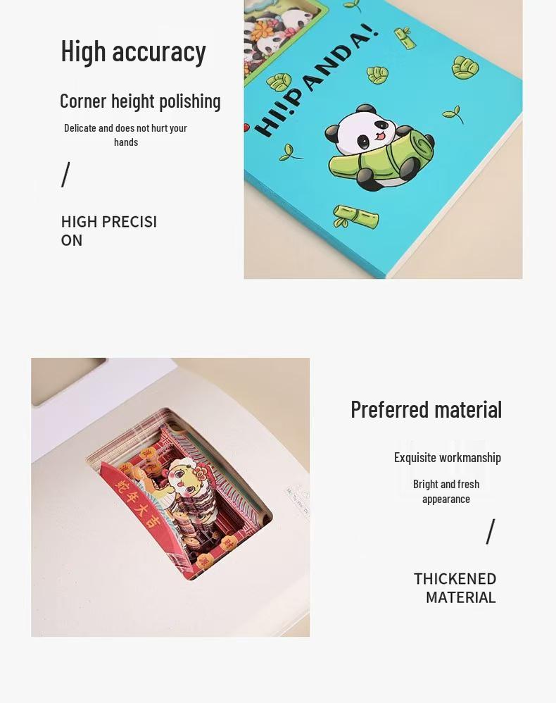 3D Paper Sculpture Notebook: Customizable Hollowed-Out Souvenir with Tourist Attractions Stamp Collection and Check-In Diary.