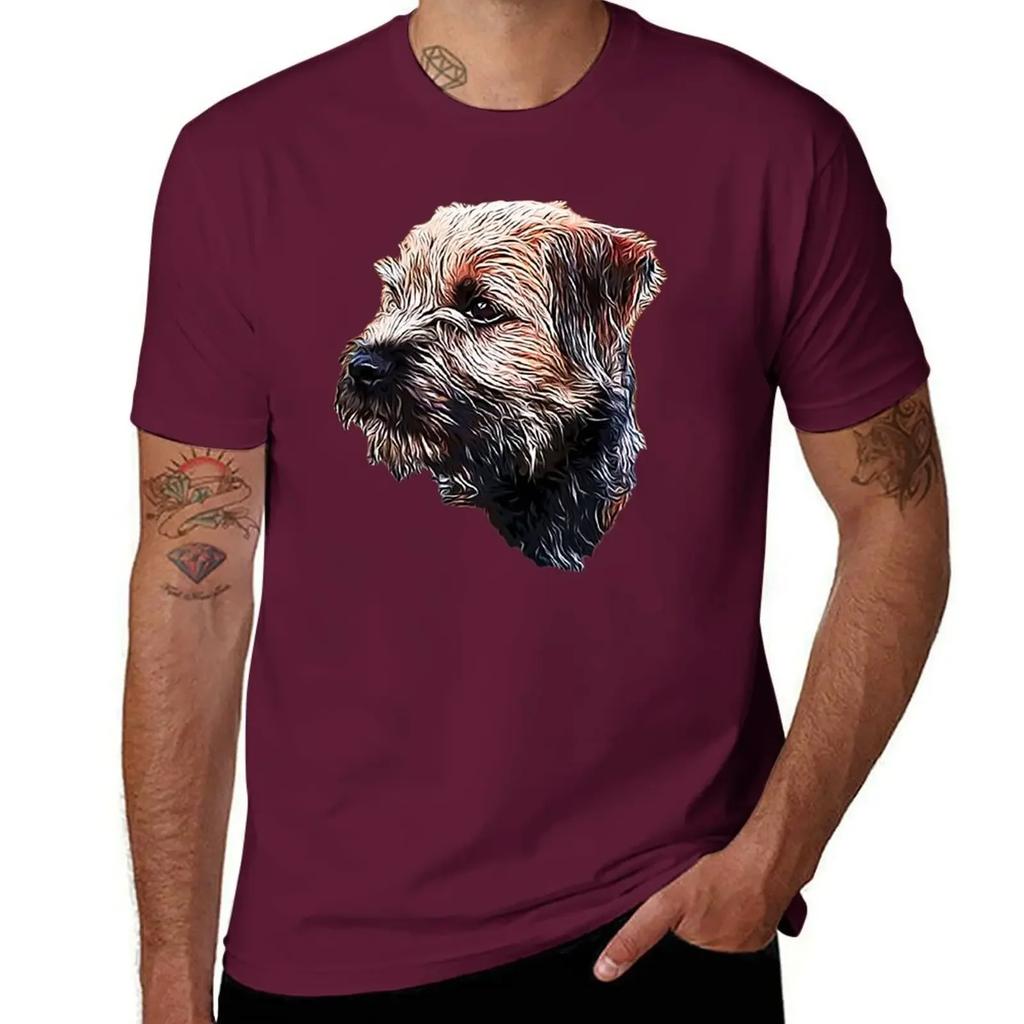 T-shirt Border Terrier grafiche divertenti top abbigliamento uomo