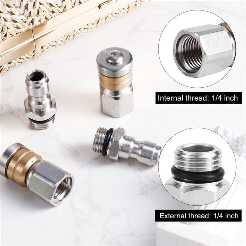 AEE4-4 Pcs Sewer Jetter Nozzle Set, For Pressure Washer Drain Jet Hose Tips With 1/4Inch NPT Quick Connector 5000 PSI