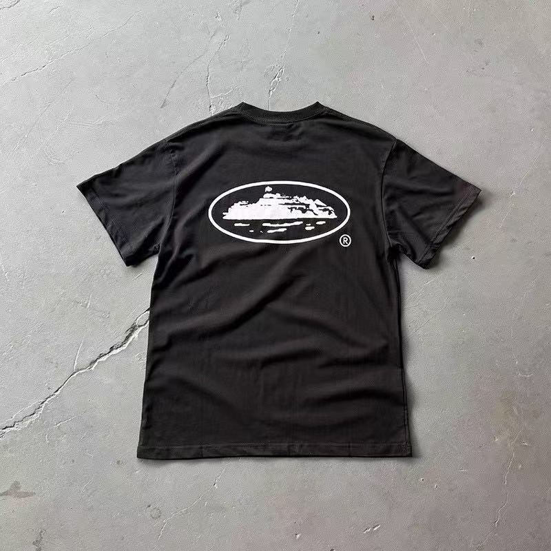 Short Sleeve Alcatraz Printed T-Shirt Top Versatile Casual Trendy Crew Neck Short Sleeve