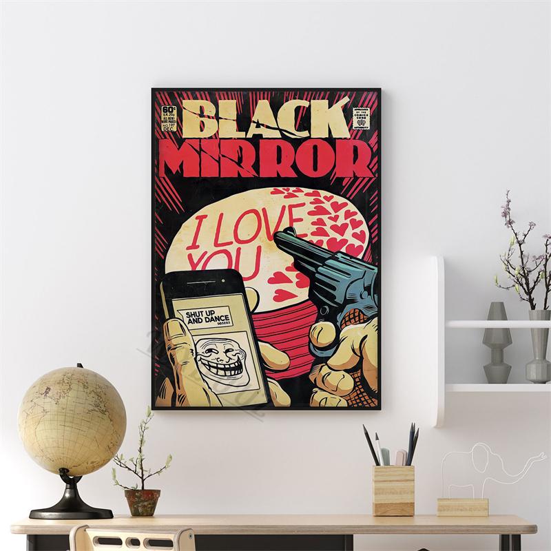 Black Mirror 80s Classic Retro Movie Figure Series Print Posters For Room Living Canvas Painting Art Home Wall Decor Pictures