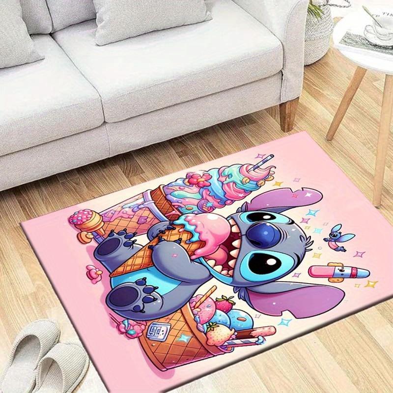 

1pc Cute Stitch Pattern Area Rug Soft Flannel Floor Mat for Living Room,Office,Bedroom and Carpet 60cm by 90cm