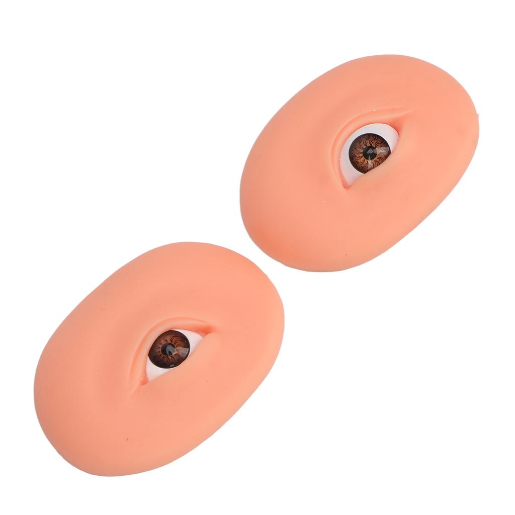Eyebrows Microblading Eye Model Soft Silicone Eyeshadow Makeup Practice Eyes Board Dark Skin Color