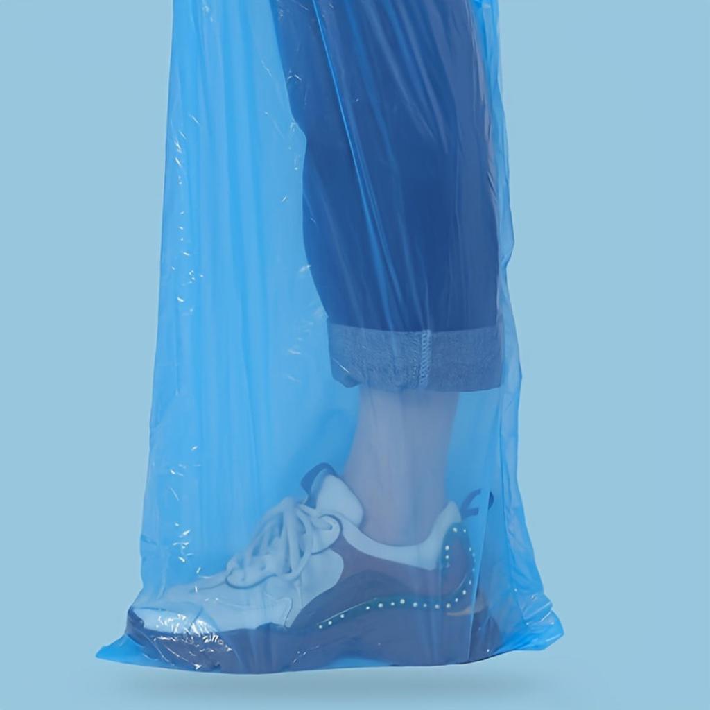 Waterproof Disposable Clear PE Trousers Fishing Protect Foot Rain Pants Split Raincoat Rainsuit Outdoor Tourism Travel Cycling
