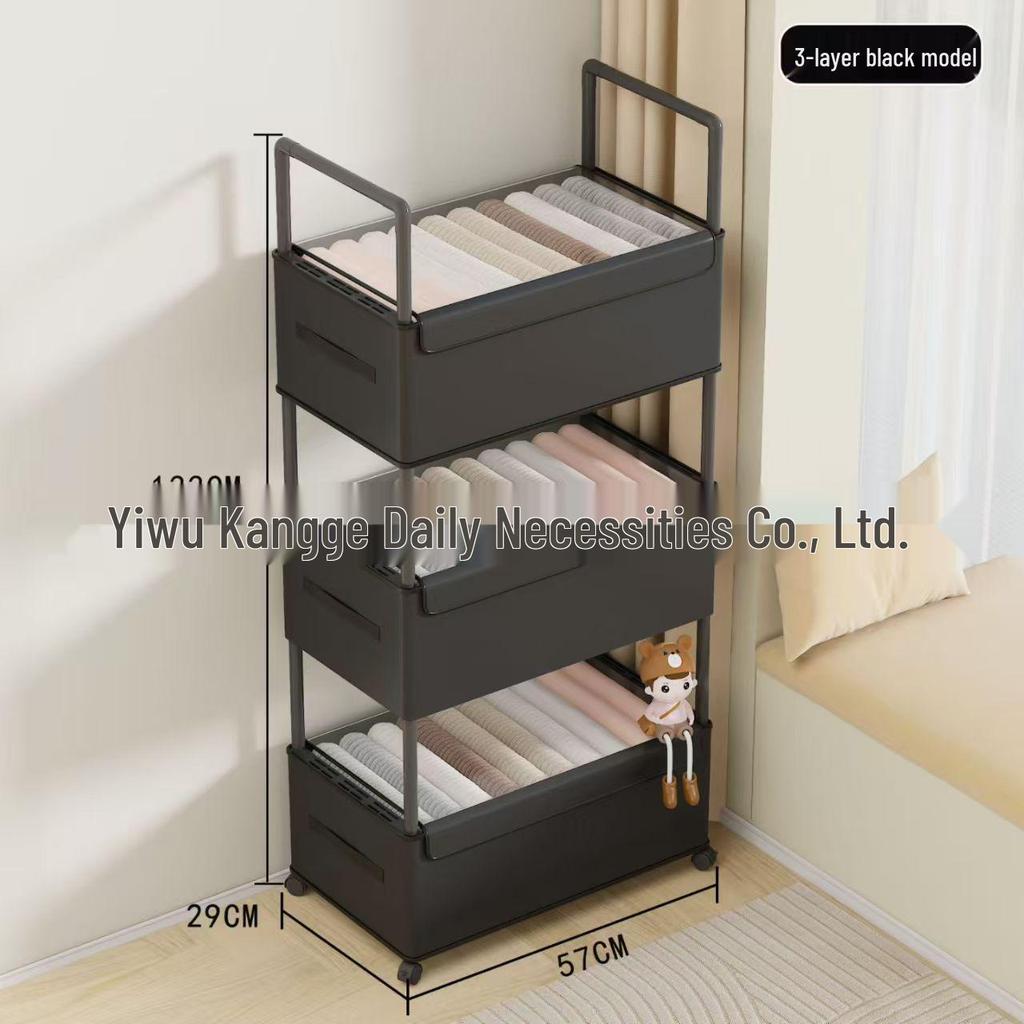 Cross-Border Multifunctional Multi-Layer Organizer Shelf and Movable Lingerie Storage Cabinet