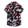 Camicia Casual Estiva da Uomo Taglie Forti con Stampa Digitale 3D a Maniche Corte