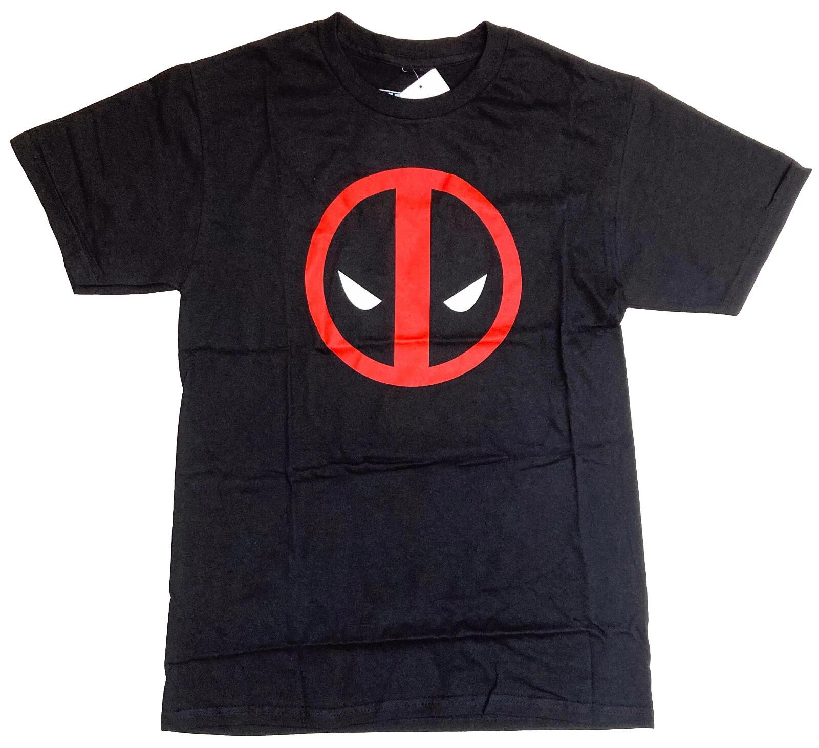 Marvel Deadpool Angry Eyes Logo Men s Black T-Shirt New XXXL