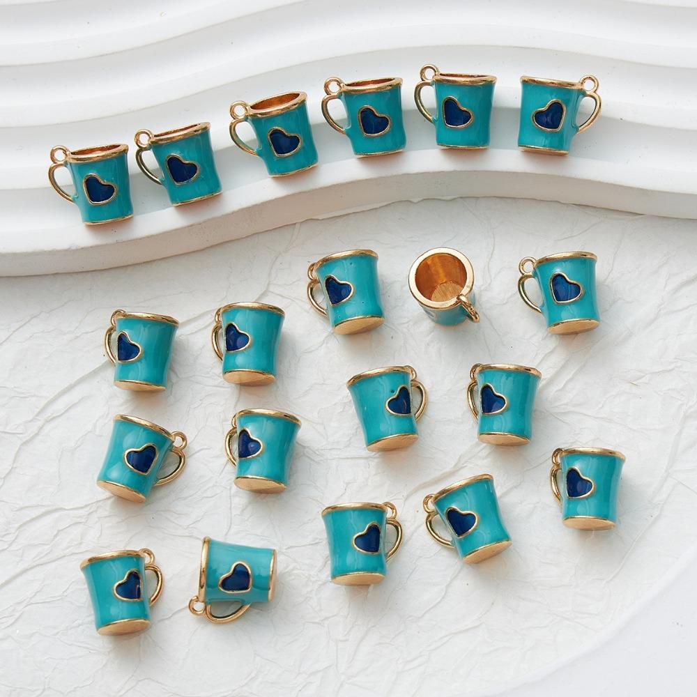 

Мини чашка для воды с любовью, сплав в виде капли масла, DIY подвеска, серьга, браслет, ювелирные аксессуары, оптовая торговля для внешней торговли 1pcs