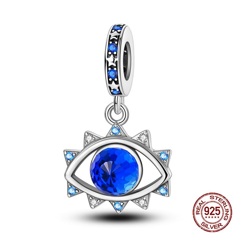 Original 100% Copper Blue Zircon Devil Eye Series Charms Fitoriginal Bracelet Diy Jewelry Making Women Gift