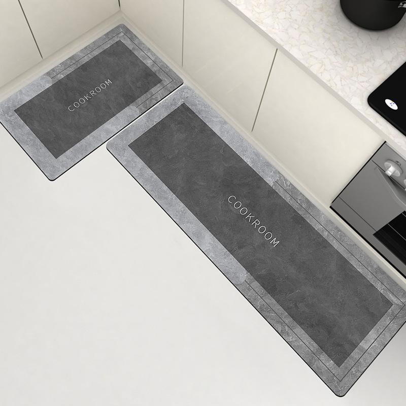 Light Luxury Diatom Mud Mat Nordic Wind Household Long Strip Absorbent Oil Absorption Non-slip Foot Mat Dirty Kitchen Mat