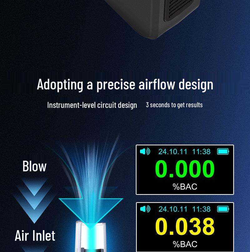High-Precision Portable Electrochemical Breathalyzer for Professional Alcohol Testing