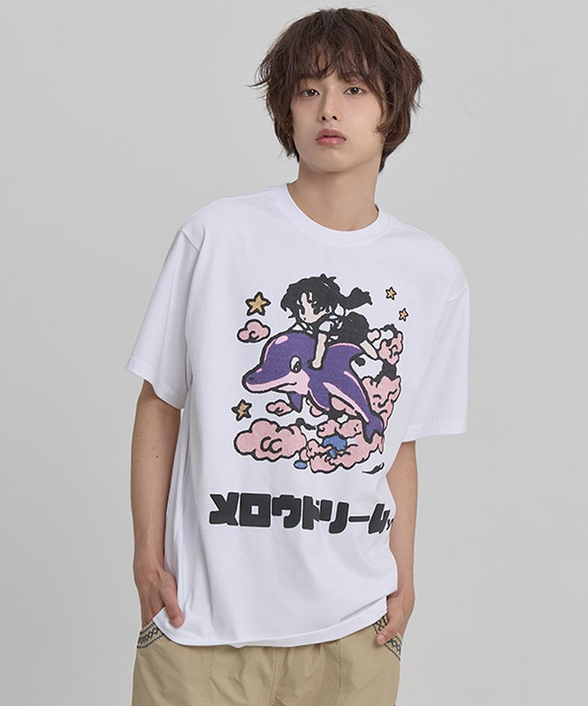 WAIKEI Mellow Dream Cartoon Short Sleeve T-Shirt White