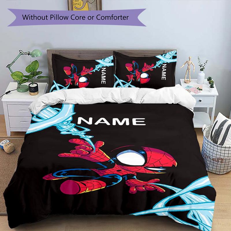 3pcs Spider Man3 Cover Set - Personalized Name, HD Printed Bedding with 1 Cover and 2 Pillowcases - Perfect for Home Decor, Easy Care