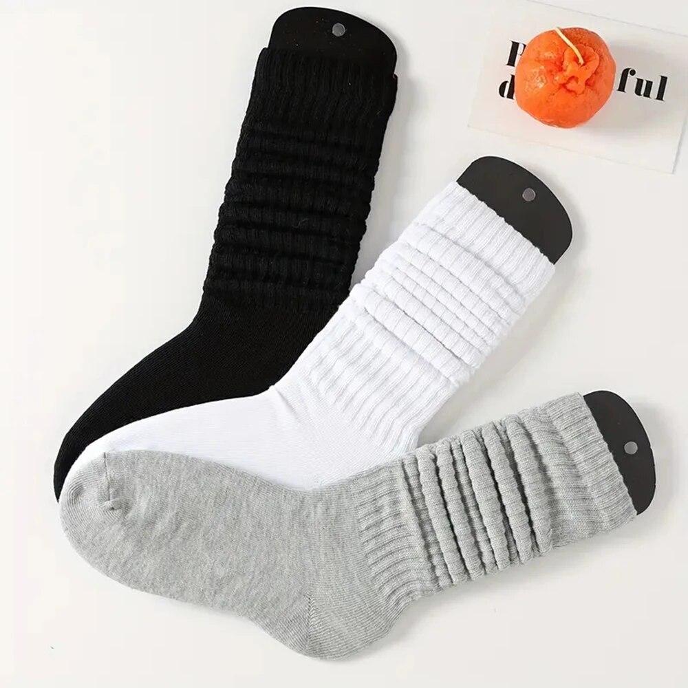 3/6 Pairs Pleated Mid Length Socks Women's Fashion Lolita Bubble Socks Comfort Non Pilling Autumn Versatile Girl Elephant Socks