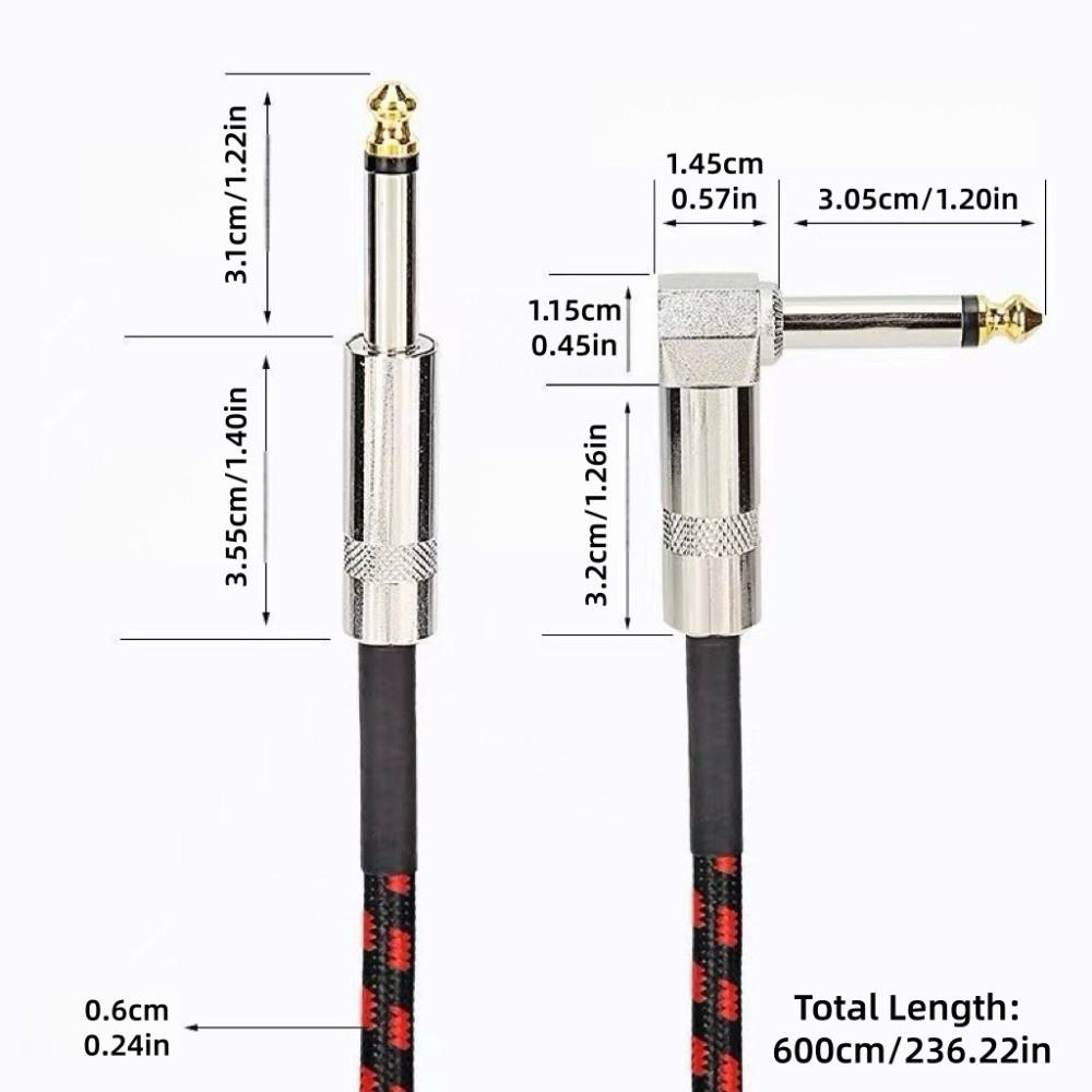 Metal Head 6.35mm Audio Cable Mono Cable Noise Reduction Cable  Live Performance