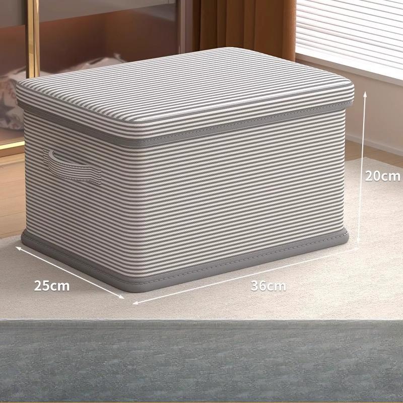 Clothing storage box with lid organizer household large clothing and pants storage basket wardrobe layered folding artifact серый 5370₽