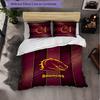 Set Biancheria da Letto in Microfibra con Fantasia Brisbane Broncos 3 Pezzi Decorazione Copripiumino per Camera da Letto Uso Domestico